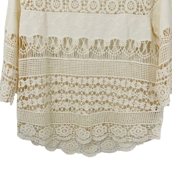 Soft Surrounding Ivory Boho Crochet Open Knit Shell Top - Sz S - Picture 7 of 16